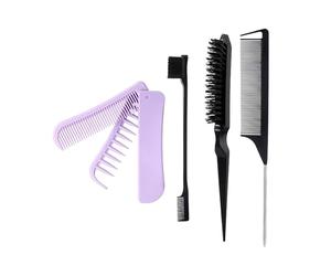 Juego de 4 cepillos de pelo para bordes de peinado y cepillos de espalda, brochas, rompecabezas, peine de cola, herramientas de peinado