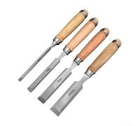 Juego de 4 cinceles de madera de acero al carbono, redondos, curvados, huecos, con borde semicircular, herramientas de carpintería de 6 a 24 mm para carpinteros y talladores