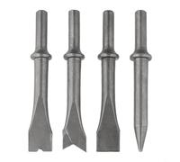 Juego de 4 cinceles neumáticos, puntas de martillo neumático con vástago de 10 mm y 120 mm de longitud, corte de metal y eliminación de óxido para 150 palas de gas