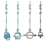 Juego de 4 cinturones de seguridad para juguetes, silicona Pacifier Chain, taza de aperitivo de Correas, taza de bebida, para cochecito, silla alta, cuna, niños y niñas de 3 meses