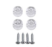 Juego de 4 clips de espejo sin marco para montaje en pared, soporte de vidrio de plástico para baño, 13 mm de diámetro exterior, soporta hasta 4 mm de vidrio (4 piezas)