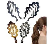 Juego de 4 clips de plátano, pinzas ergonómicas entrelazadas vintage con función de diseño para un agarre firme, de fijación para el cabello, clips de garras con construcción reforzada, uso