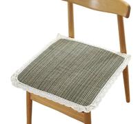 Juego de 4 cojines de asiento con encaje cuadrado - Relleno de carbón de bambú | 100% algodón | Correas antideslizantes | Lavables a máquina | Uso para todas las estaciones (J 45*45cm/18*18in)