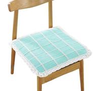 Juego de 4 cojines de asiento con encaje cuadrado - Relleno de carbón de bambú | 100% algodón | Correas antideslizantes | Lavables a máquina | Uso para todas las estaciones (I 50*50cm/20*20in)