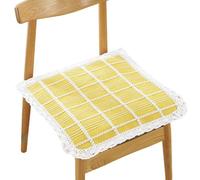 Juego de 4 cojines de asiento con encaje cuadrado - Relleno de carbón de bambú | 100% algodón | Correas antideslizantes | Lavables a máquina | Uso para todas las estaciones (L 50*50cm/20*20in)