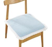 Juego de 4 cojines de asiento con encaje cuadrado - Relleno de carbón de bambú | 100% algodón | Correas antideslizantes | Lavables a máquina | Uso para todas las estaciones (K 50*50cm/20*20in)