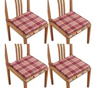 Juego de 4 cojines de espuma viscoelástica para sofá, 45 x 45 x 3 cm, con correas, lavables, con cremallera, cómodos tapetes para silla, para sala de estar, comedor, decoración del hogar