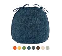 Juego de 4 cojines modernos de cuero azul marino para sillas de cocina, antideslizantes, lavables, en forma de D, 43 cm x 41 cm, para sillas de cocina, modernización elegante y cómoda