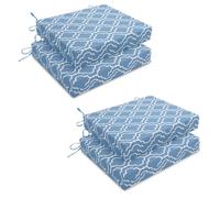 Juego de 4 cojines para sillas de exterior HARBOREST - Cojines impermeables con esquinas cuadradas para muebles de exterior - Cojines con lazos p