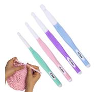 Juego de 4 Colorido Agujas de Ganchillo Grandes, 8,0 mm, 10,0 mm, 12,0 mm, 15,0 mm, Ergonómicas para Principiantes y Niños, Mango Cómodo, Aplicable a Juego de Agujas para Alfombras, Suéteres y Más
