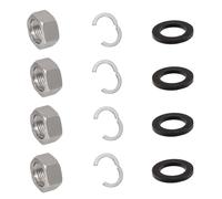 Juego de 4 conectores DN20-1" para tubo corrugado de acero inoxidable, tubo solar térmico, atornillado de tubo ondulado de acero inoxidable, accesorio solar