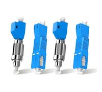 Juego de 4 convertidores de medios de fibra, incluye 2 convertidores de medios de fibra FC macho a LC, 2 adaptadores SC a LC, convertidores de cable de fibra óptica de modo único de 9/125 μm para