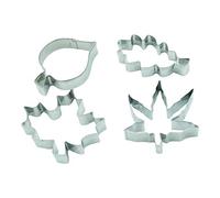 Juego de 4 cortadores de hojas de arce, roble y tilo puntiagudo, cáñamo