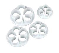 Juego de 4 cortadores de pétalos de rosa con forma de pétalo para tartas, fondant, galletas, herramientas de decoración, color blanco, durabilidad y moda