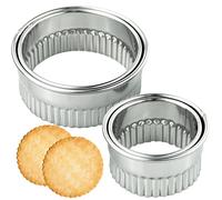 Juego de 4 cortadores redondos de acero inoxidable, 4,3 cm a 7,5 cm, forma de donut para galletas, pastelería