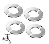 Juego de 4 cromadas rosasse corredizo grifería, 26 mm interior diámetro cubierta de tubos de acero inoxidable divididos en dos partes para protección de mangueras de ducha cocina cuarto de baño
