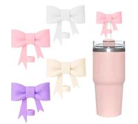 Juego de 4 cubiertas de pajita de color para Stanley Cup de 10 mm, tapón de silicona a prueba de derrames, tapa de repuesto, tapa de pajita, resistente al polvo intercambiable, compatible con vasos