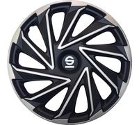 Juego de 4 Cubiertas de Rueda de 16 "Pulgadas Varese SPC1680SVBK Cubiertas de Rueda de automóvil Negras Plateadas