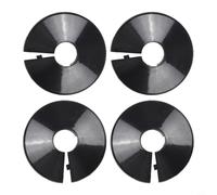 Juego de 4 cubiertas de tubo de radiador para tubos de 15 mm con material plástico plateado galvanizado, adecuado para múltiples tipos de tuberías, incluidos radiadores (negro)