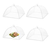 Juego de 4 cubiertas para moscas, cubierta plegable para tartas, cubierta para alimentos, material de malla, protección perfecta para alimentos, frutas, barbacoa