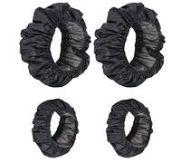 Juego de 4 cubiertas para ruedas de bebé, fundas para ruedas de cochecito, fundas para ruedas de silla de ruedas, impermeables y resistentes a la suciedad, accesorios a prueba de polvo (negro)