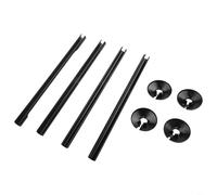 Juego de 4 cubiertas y collares negros para tubos de radiador de 15 mm, plástico PVC, mejora la estética de las tuberías en tu espacio