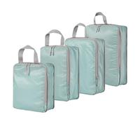Juego de 4 cubos de compresión para maleta, bolsas de almacenamiento de equipaje de viaje expandibles, organizadores de accesorios de viaje (azul lago)
