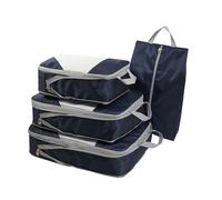 Juego de 4 cubos de equipaje con bolsa de zapatos, bolsa de ropa, bolsa de compresión, embalaje de viaje, bolsas organizadoras de equipaje, bolsas de almacenamiento para ahorrar espacio