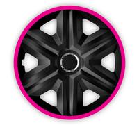 Juego de 4 cubre-ruedas y adornos en rosa pink para auto de 15 pulgadas