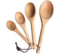 Juego de 4 cucharas medidoras de madera de haya de acacia, utensilios de cocina (madera de haya)