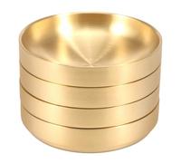 Juego de 4 cuencos de acero inoxidable para gatos, cuencos redondos de gran apertura para perros pequeños, gatos, apilables, multiusos, para platos fríos y frutas