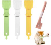 Juego de 4 cuencos de comida para gatos y cucharas para mezclar alimentos para mascotas, dispensadores de alimentos coloridos para gatos/aperitivos, mezclas de alimentos para conejos, hámsters