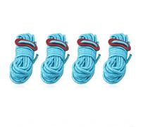 Juego de 4 cuerdas tensoras para camping, 4 m, líneas reflectantes con tensores de aluminio de fácil ajuste (azul)