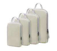 Juego de 4 de compresión genéricos, 4 piezas Luggage Organizer Set, Reutilizable Vacuum Carry Bag, Space-Saving Storage Pouch, Ideal para Suitcase, Flight, Camping, Black/Light Blue/Apricot/Gray