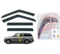 Juego de 4 deflectores de viento con cinta adhesiva, tipo de ajuste compatible con Range Rover Vogue L322 modelos 2002 a 2011, deflectores laterales acrílicos, deflectores de ventana Range Rover Vogue