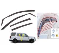 Juego de 4 deflectores de viento tipo canal compatibles con Land Rover Discovery 3 y 4 L319 modelos 2004 a 2016, deflectores laterales acrílicos Discovery