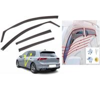 Juego de 4 deflectores de viento tipo canal compatibles con Volkswagen Golf MK8 de 5 puertas Hatchback 2021 a 2025, deflectores de ventana de acrílico para VW Golf 8