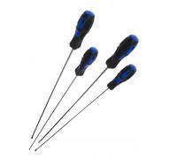 Juego de 4 destornilladores planos y de largos de 450 mm, Ideal para mecánica, automoción e . resistencia y mango ergonómico antideslizante.