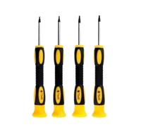 Juego de 4 destornilladores Torx, T3, T4, T5, T6, puntas hexagonales de estrella para reparación de controladores Xbox 360, PS3, PS4, amarillo, negro, plateado
