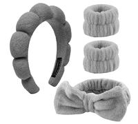 Juego de 4 diademas para el pelo, cosméticos, esponja de maquillaje, para el cuidado de la piel, para el cuidado de la piel, para mujeres, belleza, niñas, yoga, deportes, ducha, eliminación de