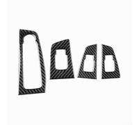 Juego de 4 embellecedores de interruptor para elevalunas de carbono 3K para BMW Serie 1 F40 2 F44 Gran Coupé 2020-2024, tira autoadhesiva negro/rojo para cubrir arañazos en el interior (fibra de