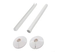 Juego de 4 embellecedores para tubos de escape, solución decorativa para sistemas de calefacción (blanco)
