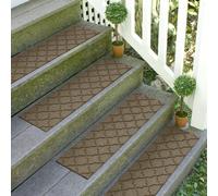 Juego de 4 escalones para escaleras Bungalow Flooring Waterhog de 8-1/2 x 30 pulgadas, fabricados en EE. UU., duraderos y decorativos, para inter