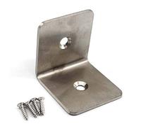 Juego de 4 escuadras angulares de acero inoxidable en forma de L para estantes de madera, 43 x 45 x 45 mm