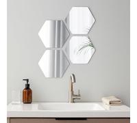 JUEGO DE 4 ESPEJOS HEXAGONALES 17,5X20CM 2MM - LISOS