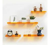 Juego de 4 estantes flotantes acrílicos naranjas montados en la pared, estante invisible para baño, ducha, hogar, dormitorio, cocina, almacenamiento, decoración de sala de estar.
