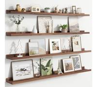 Juego de 4 estantes flotantes de 48 pulgadas de largo, estantes grandes para libros de guardería para almacenamiento de juguetes, estantería para niños montada en la pared para sala de estar