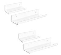 Juego de 4 estantes flotantes de pared para colgar libros y discos, accesorios de cocina, suministros de organización, decoración de pared para dormitorio