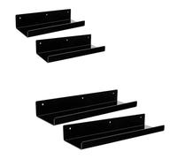 Juego de 4 estantes flotantes de pared para colgar libros y discos, accesorios de cocina, suministros de organización, decoración de pared para dormitorio