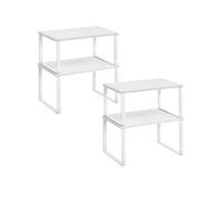 Juego de 4 Estantes para Especias Extensible Blanco Nieve y Blanco